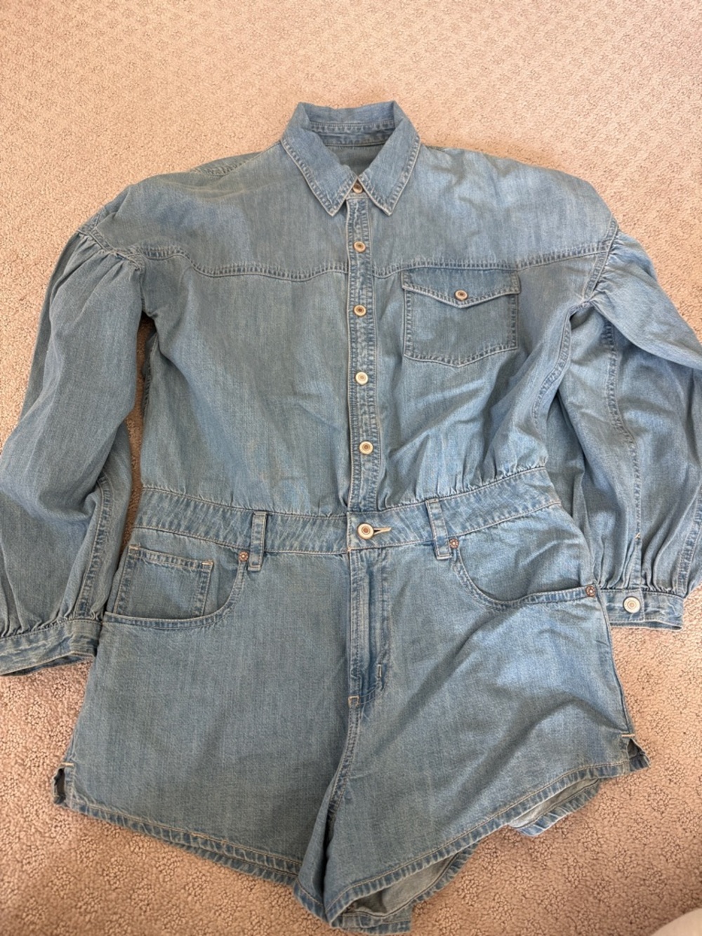 We the Free Zodiac Chambray One Piece Denim Romper - Picture 2 of 3